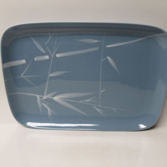 Winfield China BLUE BAMBOO 14 1/2 Inch Rectangular Serving or Meat Platter, USA - Picture 2 of 5